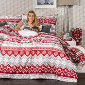 Lenjerie de pat din bumbac Crăciun 4Home Red Nordic, 140 x 200 cm, 70 x 90 cm