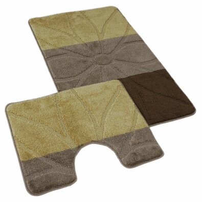 Kvalitex Badezimmerteppich-Set Helga, Braun, 60 x 100 cm, 60 x 50 cm