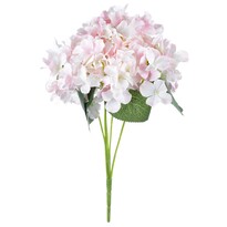 Puget hortenzií, 5 květů, 25 x 38 x 25 cm, růžovo-bílá