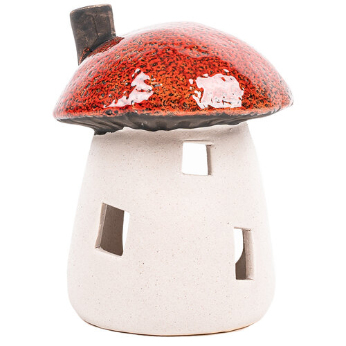 Svečnik za čajno svečko Goba domček, 11 x 13 x 10cm