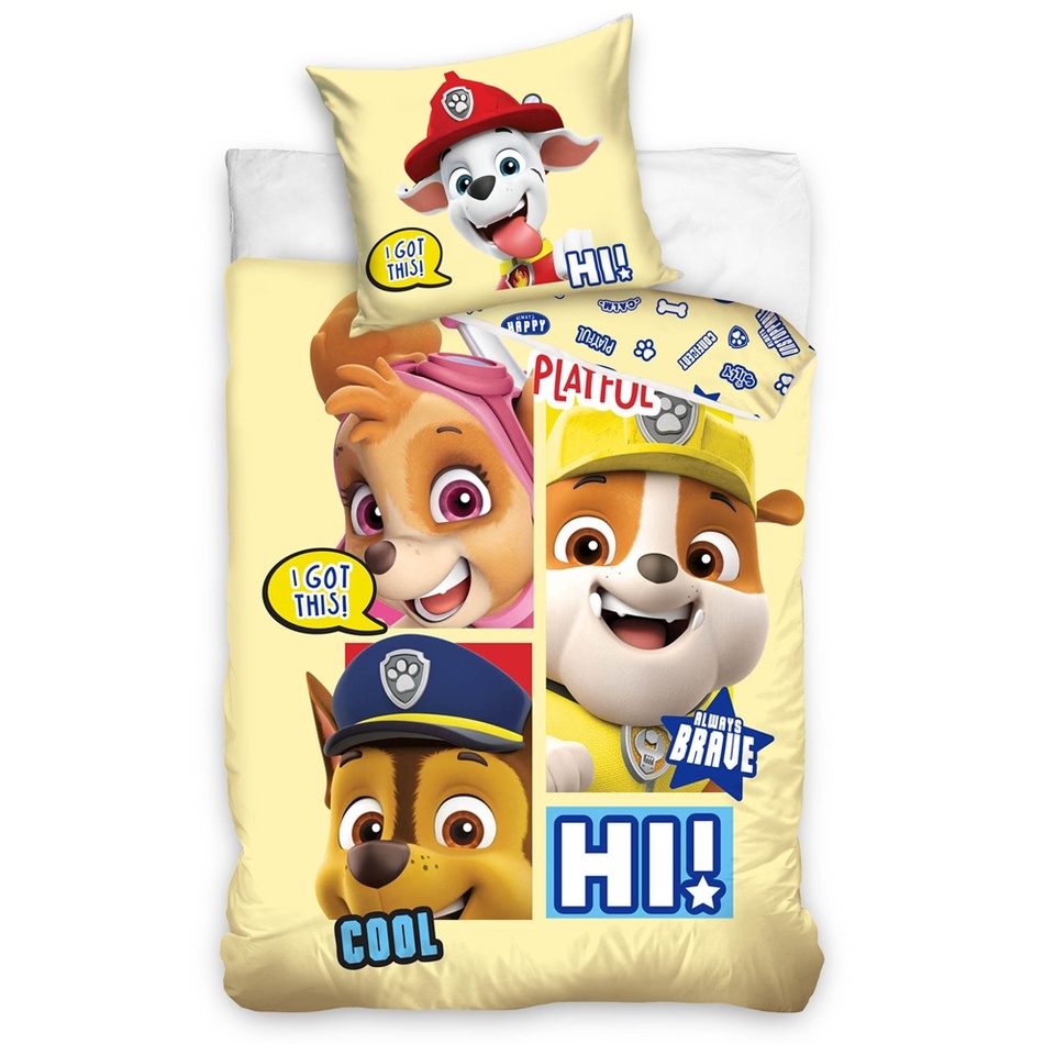 Obrázok CARBOTEX -  CARBOTEX Detské bavlnené obliečky do postieľky PAW PATROL, 100/135+40/60, PAW201029B