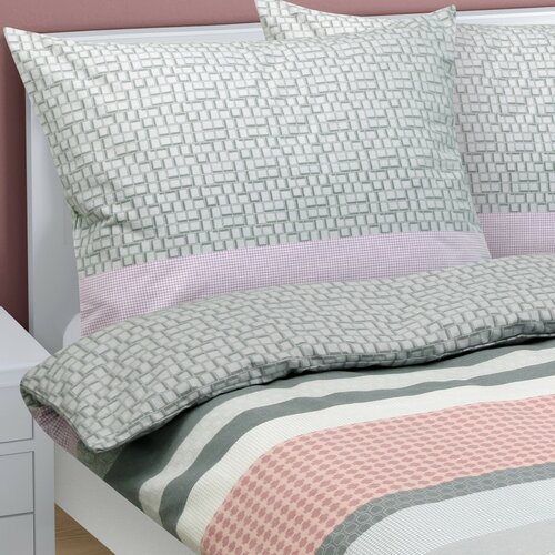 Bellatex Flanelov posteljno perilo Ornament siva,140 x 200 cm, 70 x 90 cm
