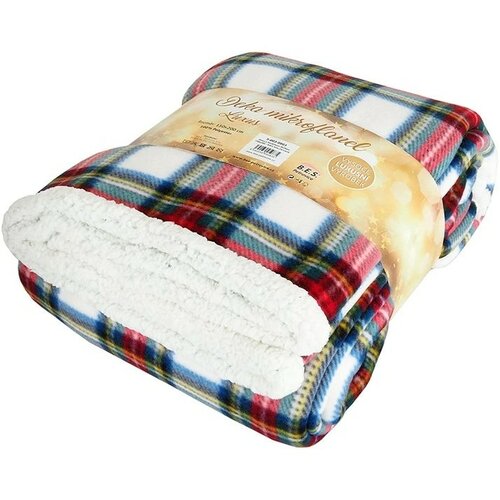 B.E.S. Petrovice Baránková deka Buffalo Káro bielo-červená, 150 x 200 cm