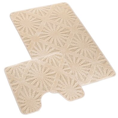 Bellatex Zestaw dywaników łazienkowych Bany z wycięciem Promień kremowy, 60 x 100, 60 x 50 cm