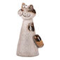 Keramische Zaundekoration Katze, 10 x 18 x 9 cmbeige,