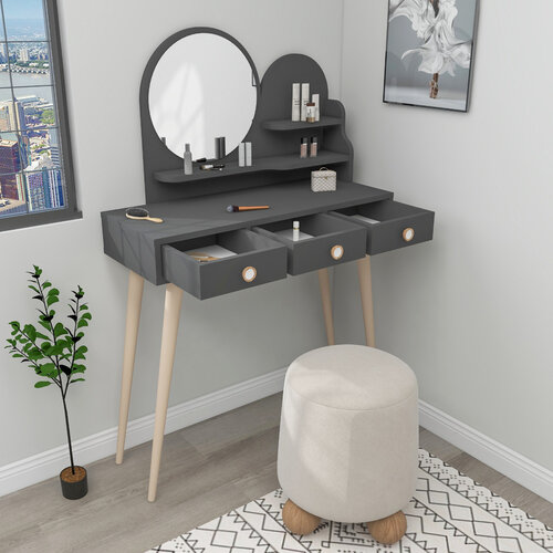 Kozmetický stolík Ruges Anthracite