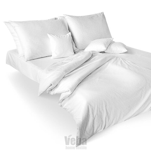 Veba Lenjerie de pat din damasc Geon Piele de reptilă, albă, 140 x 220 cm, 70 x 90 cm