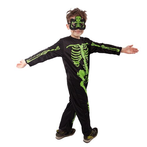 Rappa Otroški kostum Skeleton neon, velikost. S
