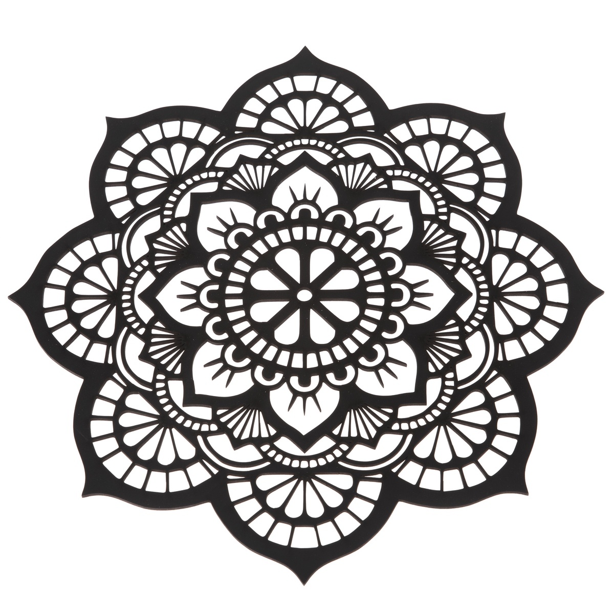 Decorațiune de perete sculptată din lemn Mandala, 35 x 35 x 1 cm