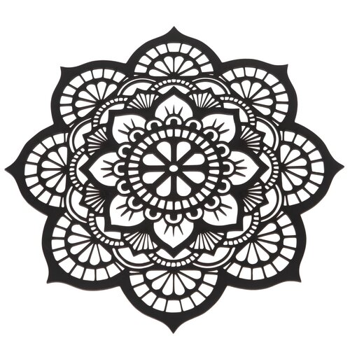 Lesnata izrezana dekoracija za steno Mandala, 35 x35 x 1 cm