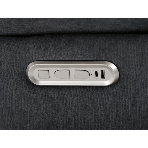 Polohovací elektrické křeslo se zabudovaným ovládáním, šedá