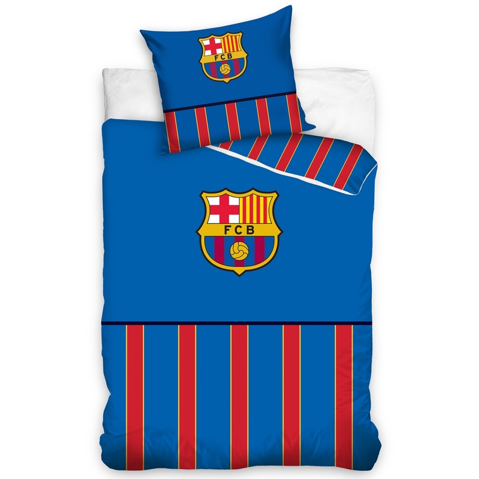 Poza Lenjerie de pat din bumbac FC Barcelona Half ofStripes, 140 x 200 cm, 70 x 90 cm