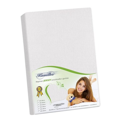 Bellatex Jersey prostěradlo na vysokou matraci Kamilka bílá, 90 x 200 cm