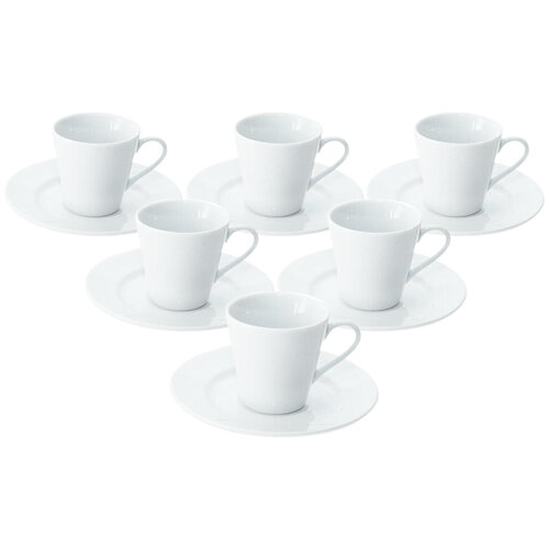 Orion porcelán csésze készlet csészealjjal, 90 ml, 6 db