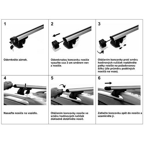Suport transversal de blocare Compas ALU - PRO 120cm, 2 buc