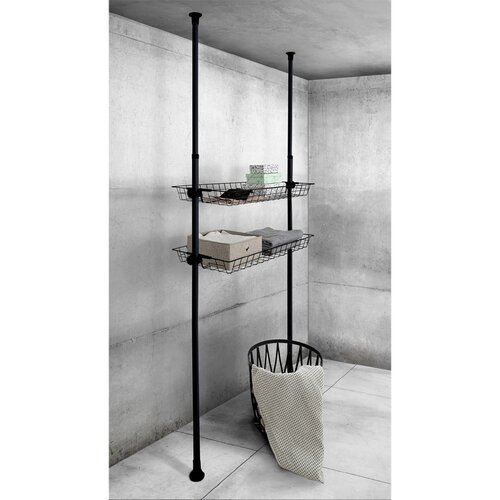 Wenko Bară telescopică verticală Herkules 165–300cm, negru