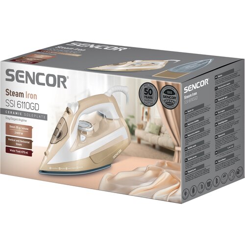 Żelazko parowe Sencor SSI 6110GD, złote