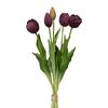 Buchet artificial de lalele mov,  39 cm
