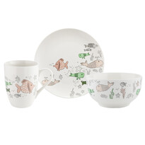 Florina 3-delni komplet porcelana Ribe