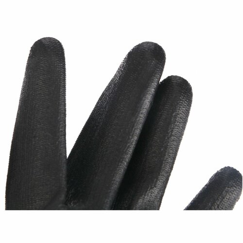 Робочі рукавички Sixtol GLOVE PE-PU 10 чорні,розмір 10"