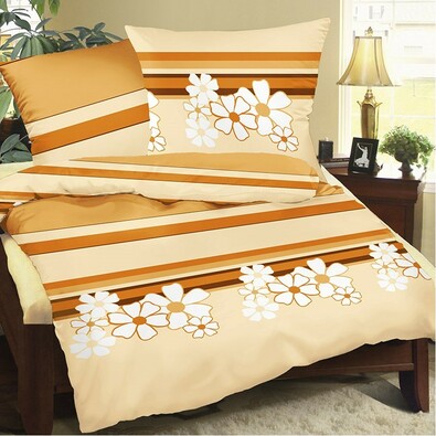 Pościel bawełniana Kwiat żółty, 140 x 200 cm, 70 x 90 cm