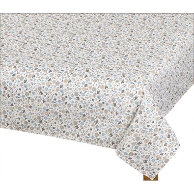 Bellatex Tischtuch EMA Blüte beige-blau , 140 x 180 cm