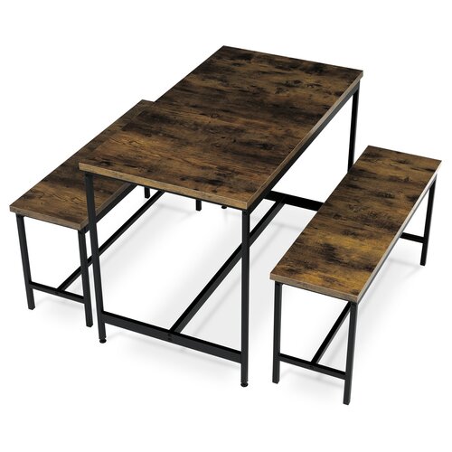 Set de masă cu 2 bănci OLD WOOD , 110 x 60 x 75 cm