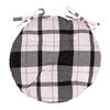 Подушка для сидіння Клітинка сіро-біла стьобана кругла, 40 см