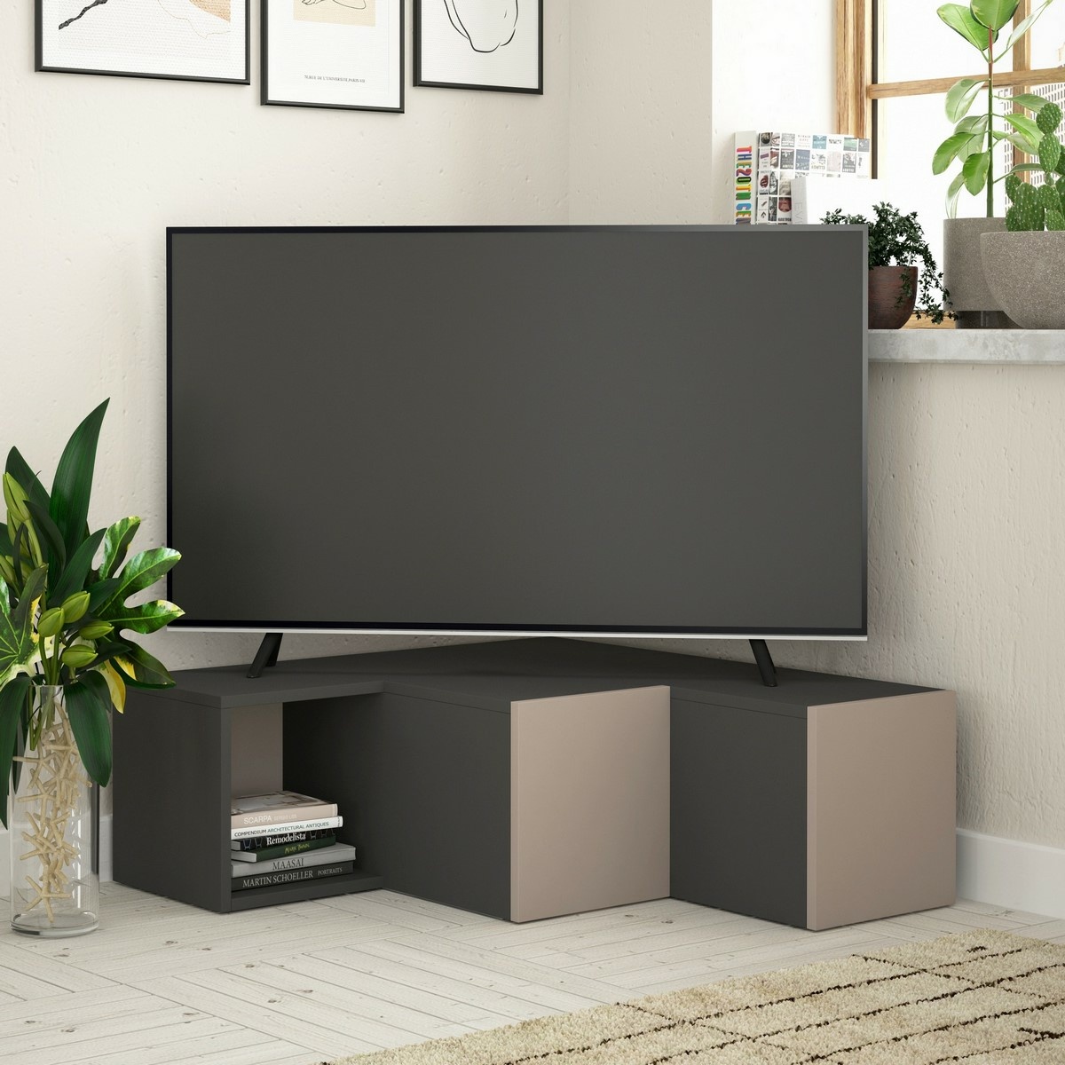 Televízny stolík Compact Light Mocha and Anthracite