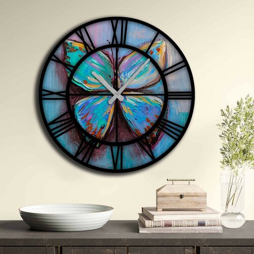 Ceas de perete Blue Butterfly 5050MS-024 , 50 cm