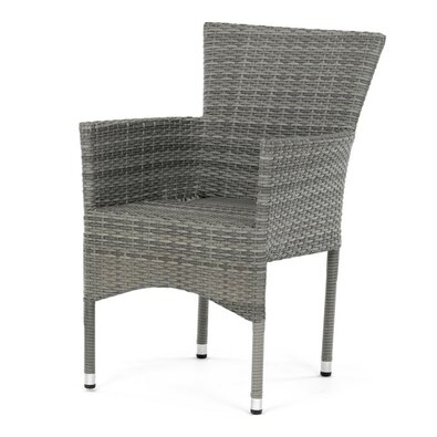Autronic Záhradná stolička, kov, polyratan, sivá, AZC-S2118 GREY