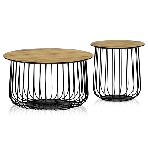 Súprava konferenčných stolíkov, divoký dub, 2 ks