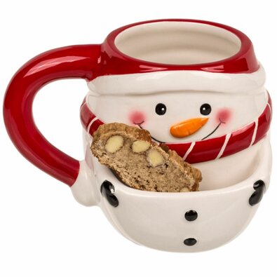 Hrnček s kapsou na sušienky Snehuliak, 400 ml