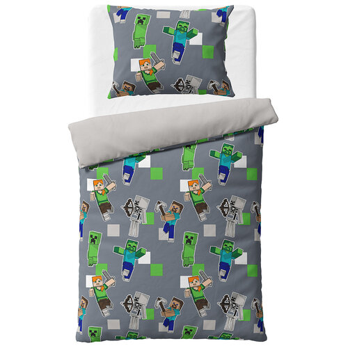 Lenjerie de pat pentru copii MinecraftDescoperă-ți lumea, 140 x 200 cm, 70 x 90 cm