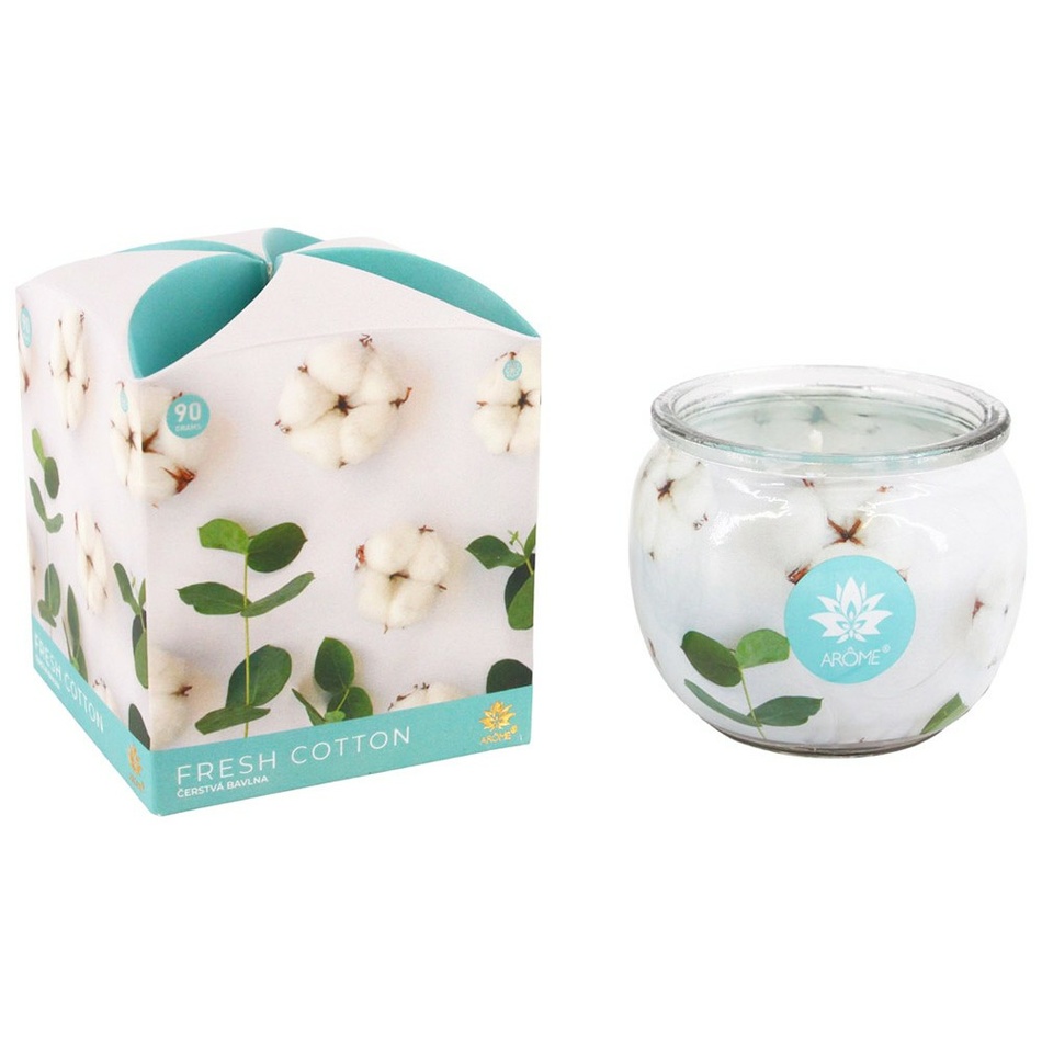 Arome Fresh Cotton illatgyertya üvegben, 90 g akciós termékkép 1