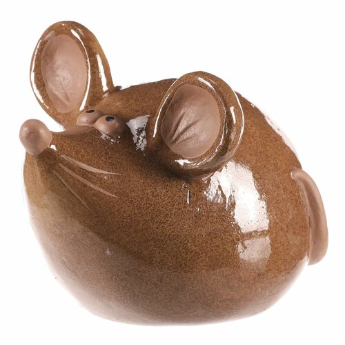 Dekoracja ceramiczna Mysz, 17 x 14 x 14 cm,brązowa