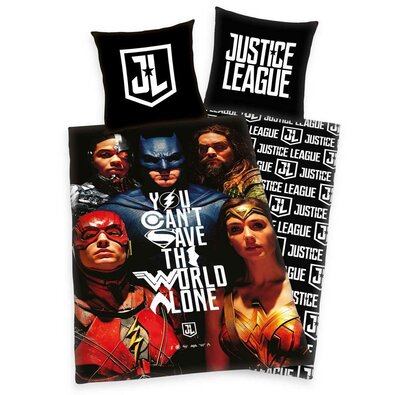 Bavlnené obliečky Justice League, 135 x 200 cm, 80 x 80 cm