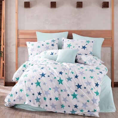 Bavlnené obliečky Stars modrá, 140 x 200 cm, 70 x 90 cm