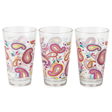 3-częściowy zestaw szklanek Modern, różowy