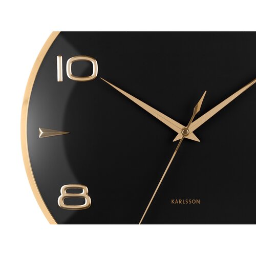 Karlsson 6017BK dizájner falióra, fekete, átmérő:40 cm