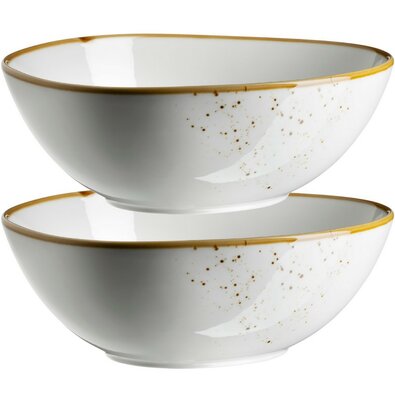Mäser 2-delni set ovalnih skled Pintar Bele rjavepike 22 x 19 cm