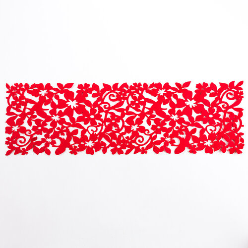 Behúň plstený červený, 100 x 30 cm