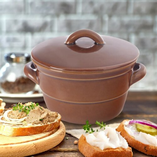 Orion Керамічна каструля для смаження сала з кришкою, 0,7 л