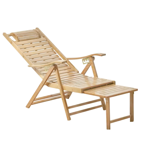 Záhradné polohovacie kreslo, prírodné, bambus, URSEL