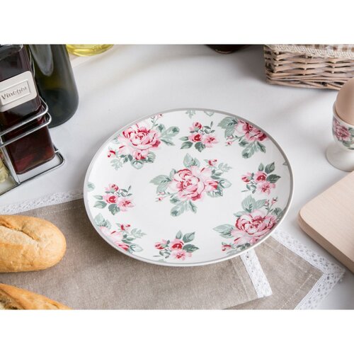 Altom zestaw 6-częściowy talerzy deserowych Paris Rose, 20 cm, biały