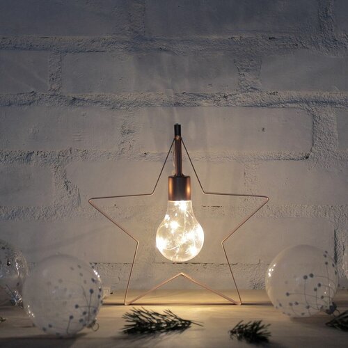 DecoKing Vánoční lampa Hvězdička teplá bílá, 5 LED
