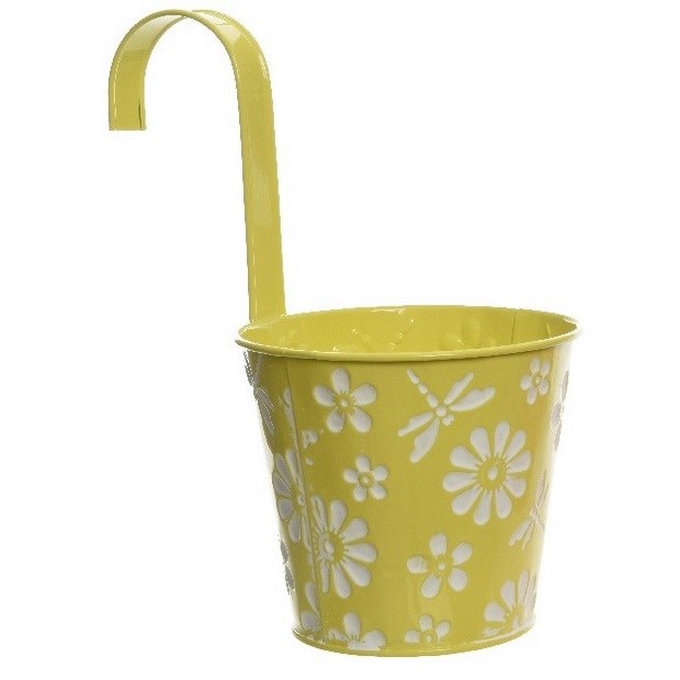 Závěsný květináč Flowers žlutá, pr. 14 cm