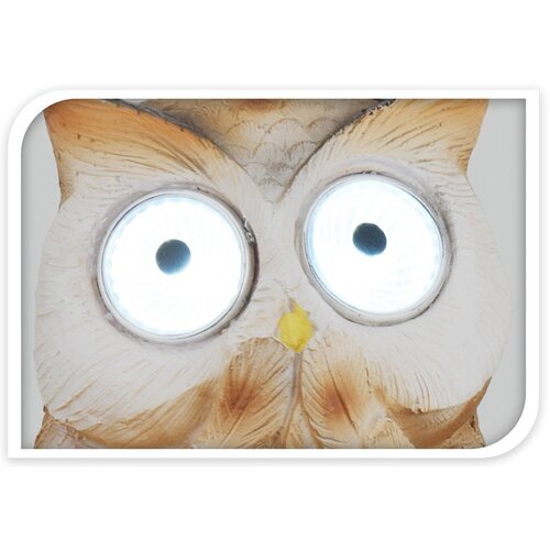 Solární světlo Standing owl bílá, 9 x 9 x 12,5 cm