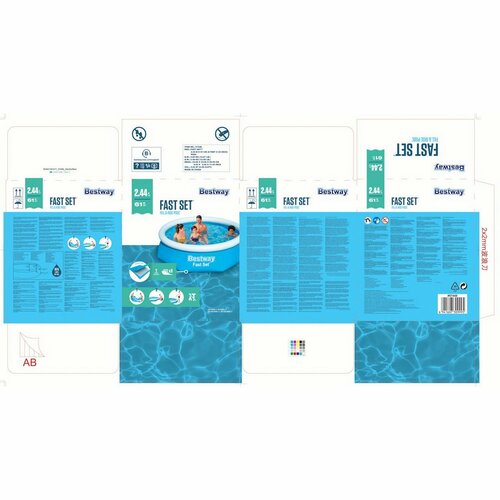 Bestway 57448 Aufblasbarer Pool Fast Set , 244 x 61 cm