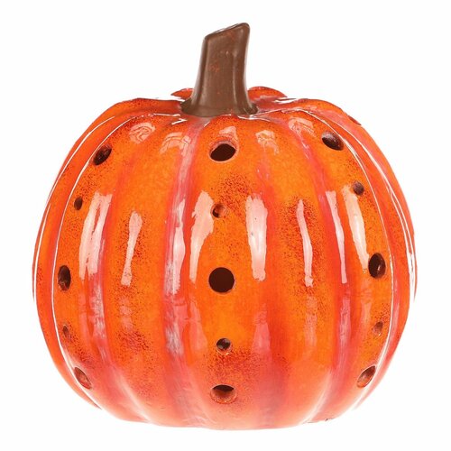 Decorațiuni LED de toamnă Dovleac cu găuri, 19 x19 x 19 cm, ceramică